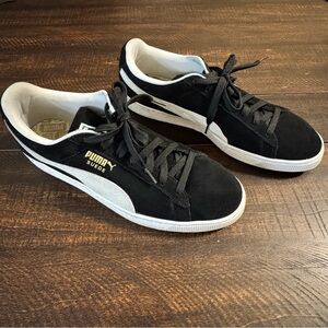 Puma Suede Classic Sneakers Black White Retro Men's Size 14